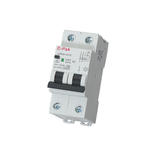 RCBO - CPROA - High Amp - 2 Pole - 2 Module